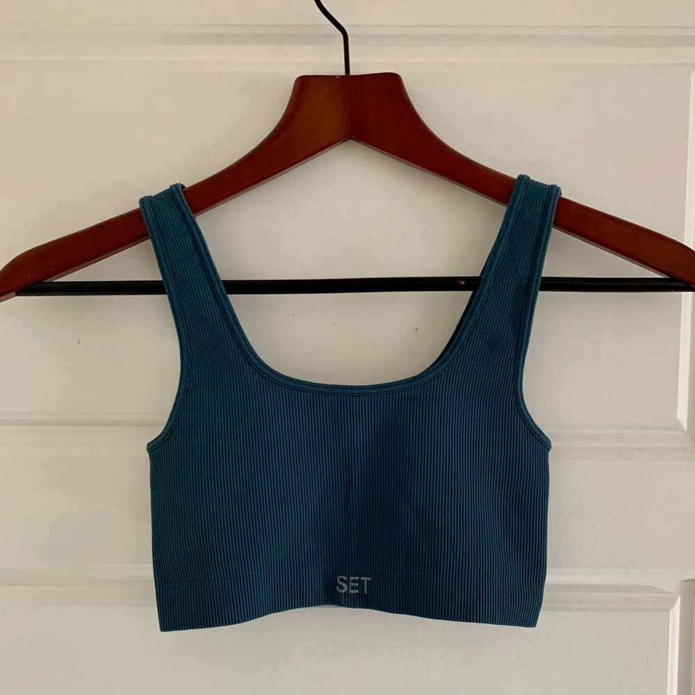 SET ACTIVE Sculptflex Box Cut bra in neptune